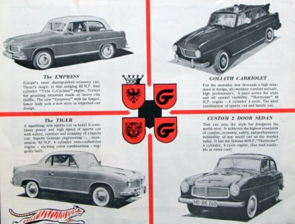 Goliath Ideal Modelprogram 1957 Carbrochure (6937)